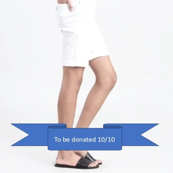 White Demin Bermuda Shorts - Picture 1 of 4